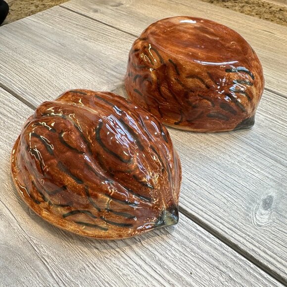 Glazed Ceramic Walnut Jar with Lid - Picture 10 of 14